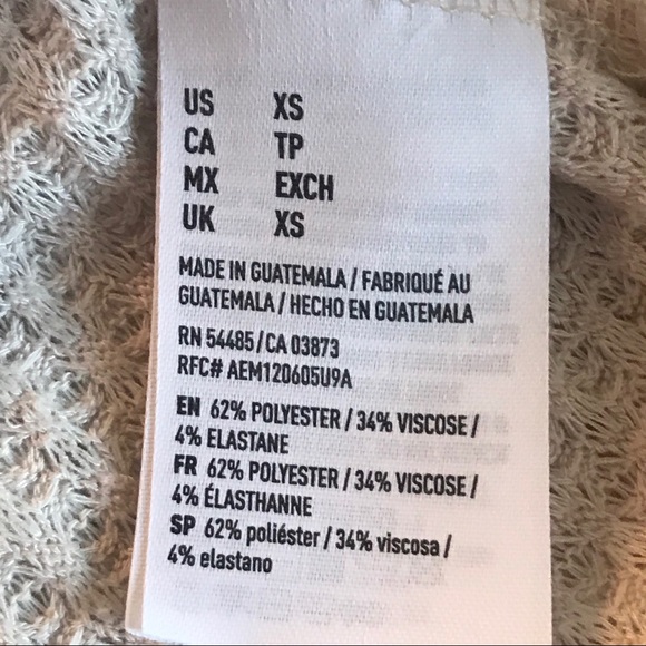 AEO Soft & Sexy Plush Cold Shoulder Waffle Top XS - Picture 8 of 8